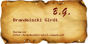 Brandeiszki Girót névjegykártya
